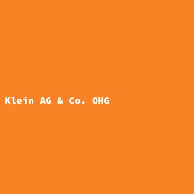 Hersteller: Klein AG &amp; Co. OHG